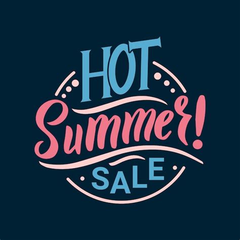 Premium Vector Hot Summer Sale Calligraphy Summer Postcard Or Poster Graphic Design