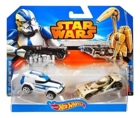 501st Clone Trooper Battle Droid Hot Wheels Set Mattel 2014 Envío gratis