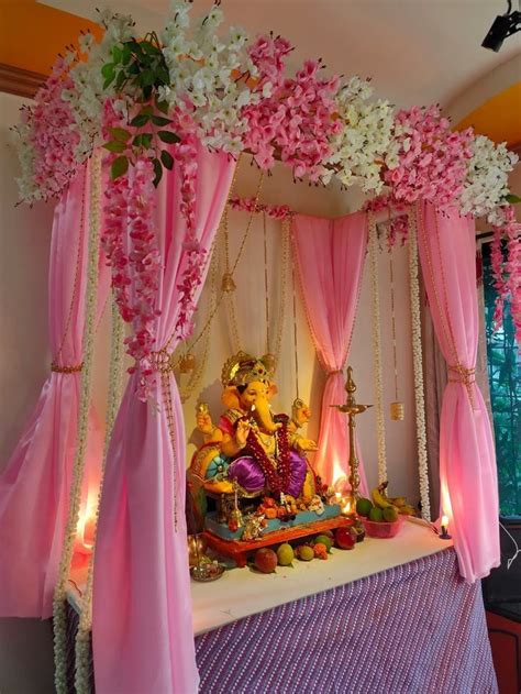 Pin By Angel On Ganpati In Ganpati Decoration Design Flower