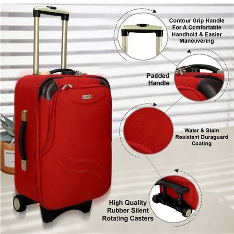 Klassy Collection Red Luggage Two Wheel Trolley Bag For Travelling At