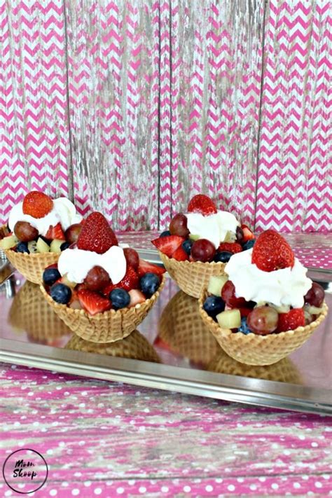 How to Make Ice Cream Cone Fruit Cups | Chocolate covered fruit, Ice cream cups party, Fruit cups