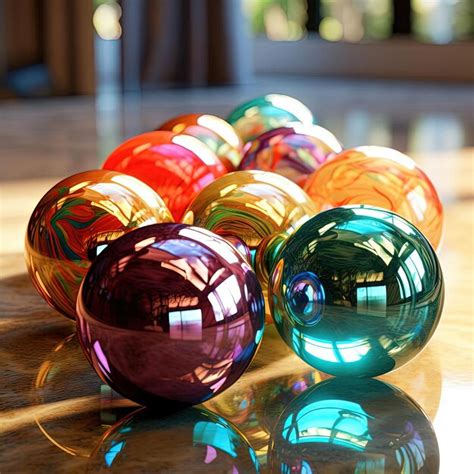 Premium Photo Colorful Light Reflected In Marble Balls Photo 13087315