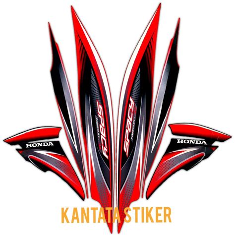 Jual Stiker Striping Lis Motor Honda Spacy 2012 Merah Full Set Shopee