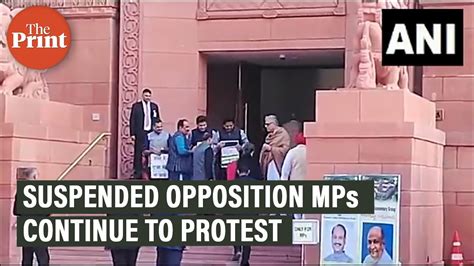 Suspended Opposition Mps Protest Outside The Parliament Youtube