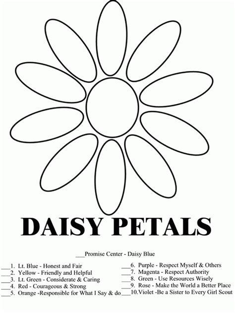Daisy Girl Scout Activity Sheets