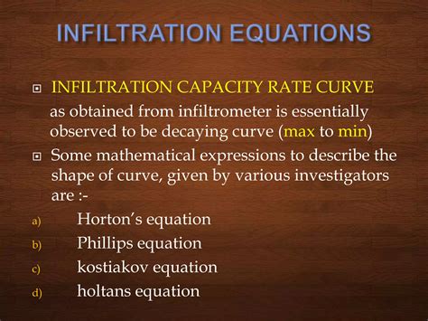 Unit 3 Infiltration Ppt