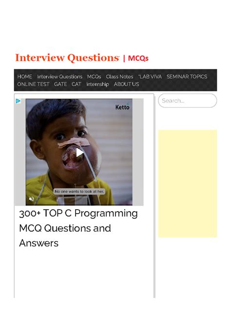 300 TOP C Programming MCQ Questions And Answers 2024 300 TOP C