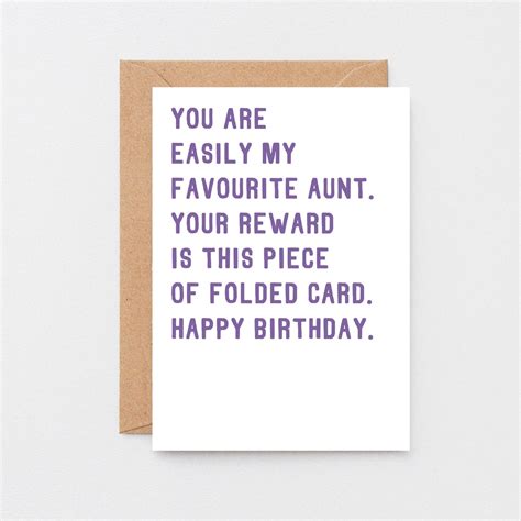 Auntie Birthday Card Funny Aunt Birthday Card Funny Etsy