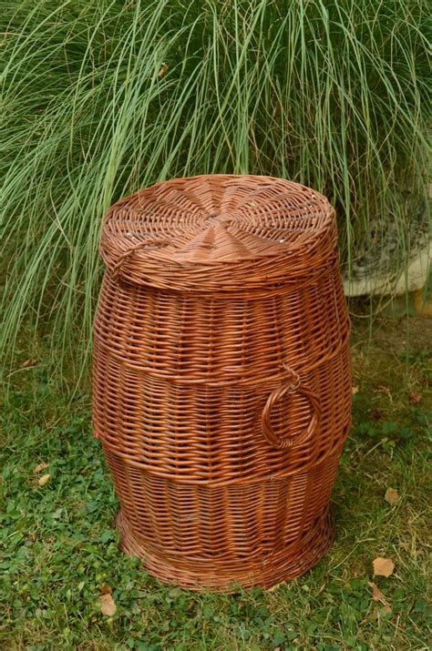 Wicker Laundry Basket Wicker Hamper Basket Handmade Willow Etsy Uk