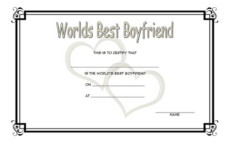 Certificate For Best Boyfriend Free Printable 1 | Best with Best ...