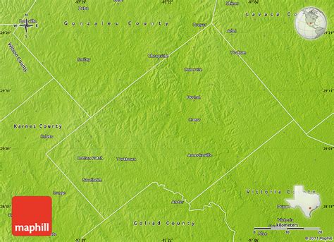 Physical Map Of Dewitt County