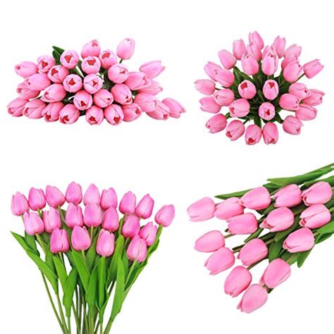 BOMAROLAN Artificial Tulip Fake Holland Mini Tulip Real Touch Flowers