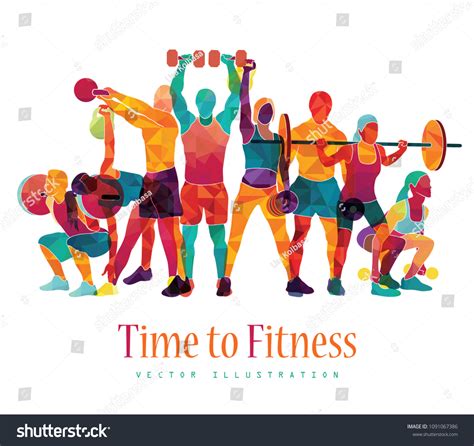 Fitness Concept Illustration Young People Doing Stock Vector (Royalty ...