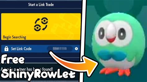 This Linkcode Trades You Shiny Rowlet Pokemon Scarlet And Violet Youtube