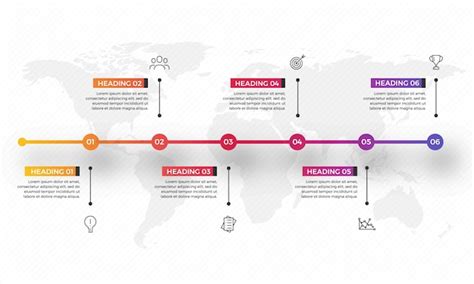 Timeline Infografik Layout Mit Sechs Schritten Premium Vektor