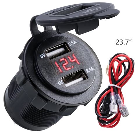 Satın alın 4 2A Waterproof Dual USB Car Charger Socket Power Outlet