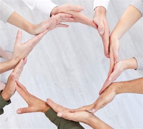 Premium Photo Circle Teamwork And Synergy Of People Hands In