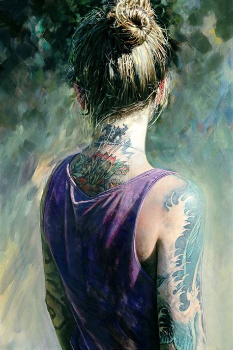 Fashion Portrait Paintings By Philip Mu Oz Cuded Portrait Painting