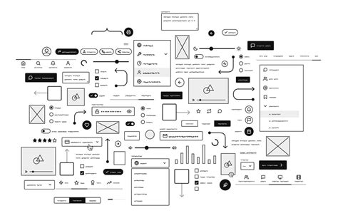 Wireframe Element Collection User Interface Icons Ui Kit Handwritten