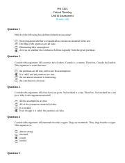 Unit Iii Assessment Phi Critical Thinking Docx Phi