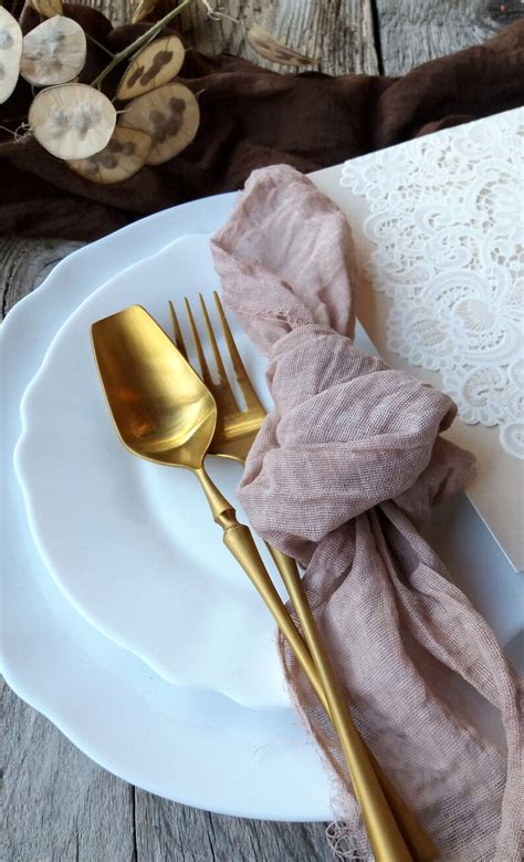 Rustic Wedding Napkins Cotton Nude Gauze Napkins Boho Party Etsy
