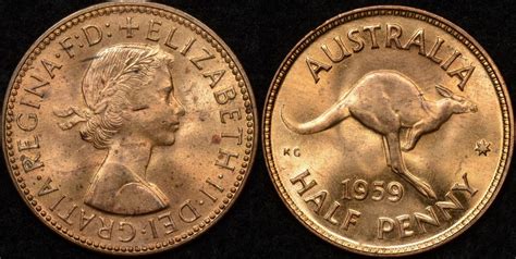 Australia M Half Penny Uncirculated The Purple Penny