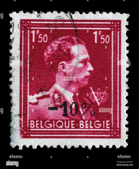 Stamp Printed In Belgium Shows Portrait King Leopold III 1901 1983