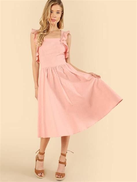 Ruffle Trim Dress Ruffles Fit And Flare Dress P Dresses Online