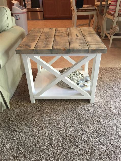 Rustic Farmhouse Side Table Coffee End Tables Living Room Furniture