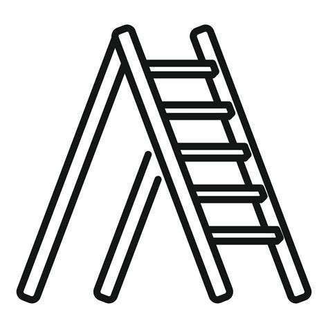 Line Metal Ladder Icon Outline Vector Wood Step Vector Art At