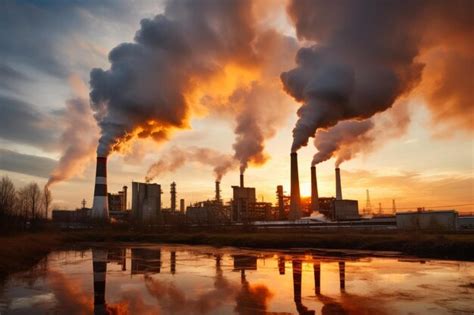 Premium Photo Smokestacks In The Cityscape