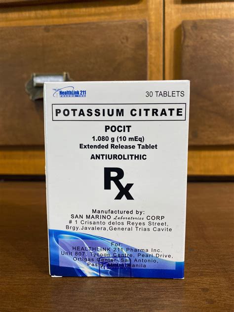 Potassium Citrate Pocit 108g 10meq Extended Release Tablet Meds For All