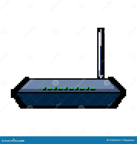 Antenna Dsl Modem Game Pixel Art Vector Illustration Stock Vector