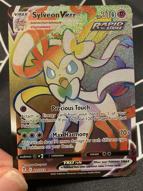 Sylveon VMAX 211 203 Rainbow Rare Evolving Skies Pokemon TCG Near Mint