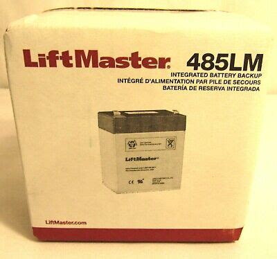 LiftMaster 485LM Garage Doors Integrated Battery Backup, 12V 4.5Ah, Mfg ...