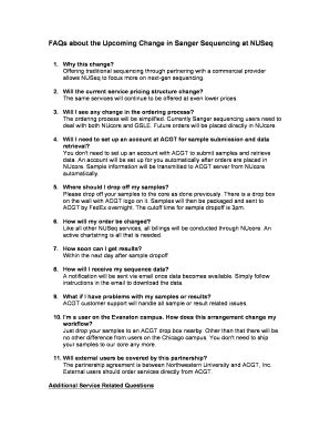 Fillable Online FAQs About The Upcoming Change In Sanger Sequencing At