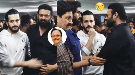 Daggupati Rana And Akkineni Akhil Consoling Prabhas At His Residence