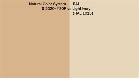 Natural Color System S 2020 Y30R Vs RAL Light Ivory RAL 1015 Side By