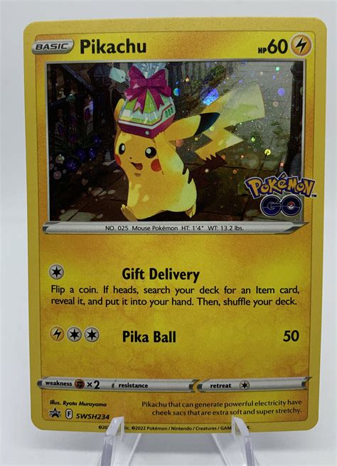 POKEMON GO TCG SWSH234 Pikachu Cosmos Holo Black Star Promo Card