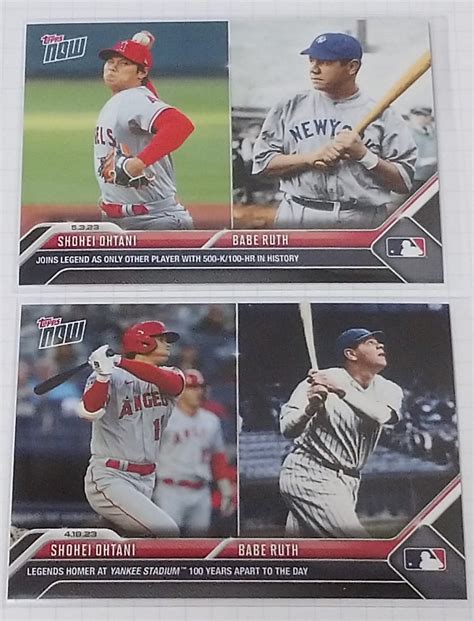 Yahooオークション 2023 Topps Now 大谷翔平ベーブ・ルース 2枚セ