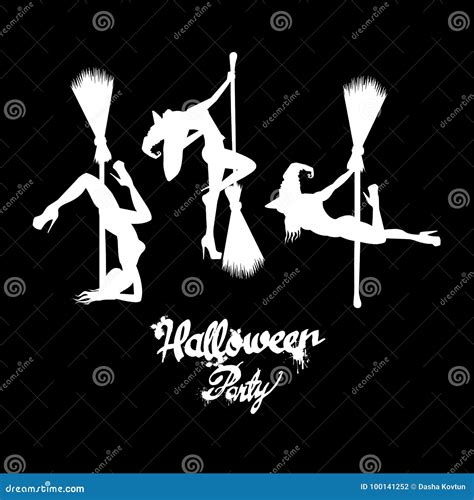 Set of Silhouette Image of Halloween Witches. Witch, Halloween, Vector ...