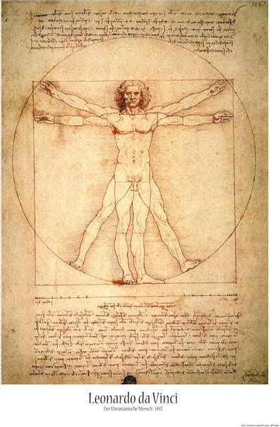 Art Leonardo Da Vinci Poster Homme De Vitruve Vers X