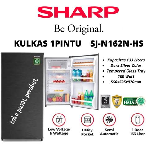 Jual KULKAS SHARP SJ N 162 NHS LEMARI ES 1 PINTU SJ N162N HS Shopee