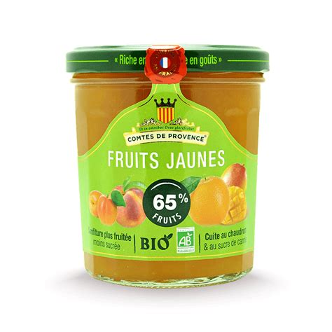 Confiture de Fruits Jaunes BIO abricots pêches mangues oranges