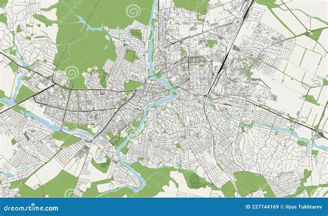 Map Of The City Of Vinnytsia, Ukraine Cartoon Vector | CartoonDealer ...