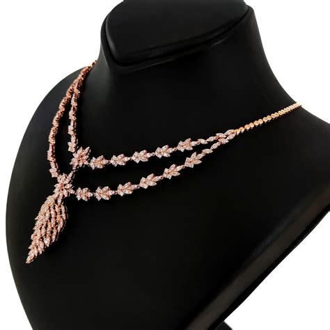 Igi Certified Carat Pink Diamonds Necklace Oro De Kt Oro