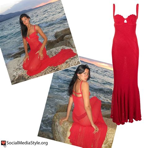 Dua Lipa's red crochet dress