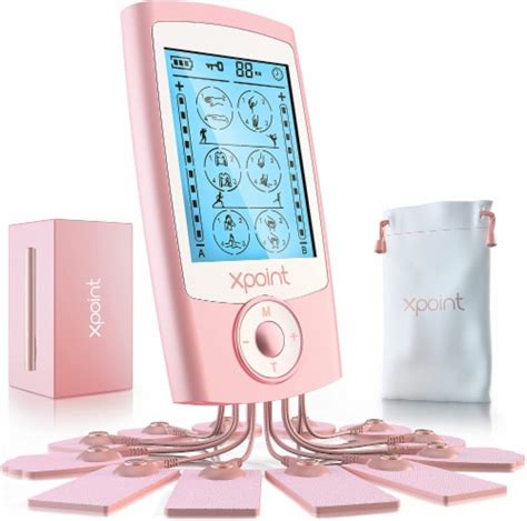 Xpoint Rose Gold Luxury TENS EMS Unit Muscle Stimulator - Electrode Pad Pain Relief Device, 1 ...