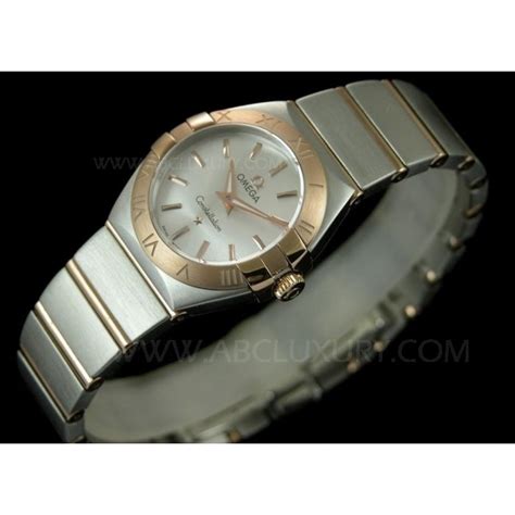 Replica Omega Constellation Orologi Da Donna Argento Quadrante Oro Rosa