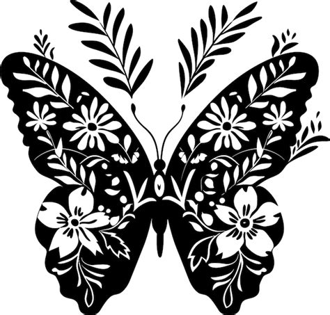 Bundle De Silueta De Mariposa Floral Vector Premium Generado Con Ia